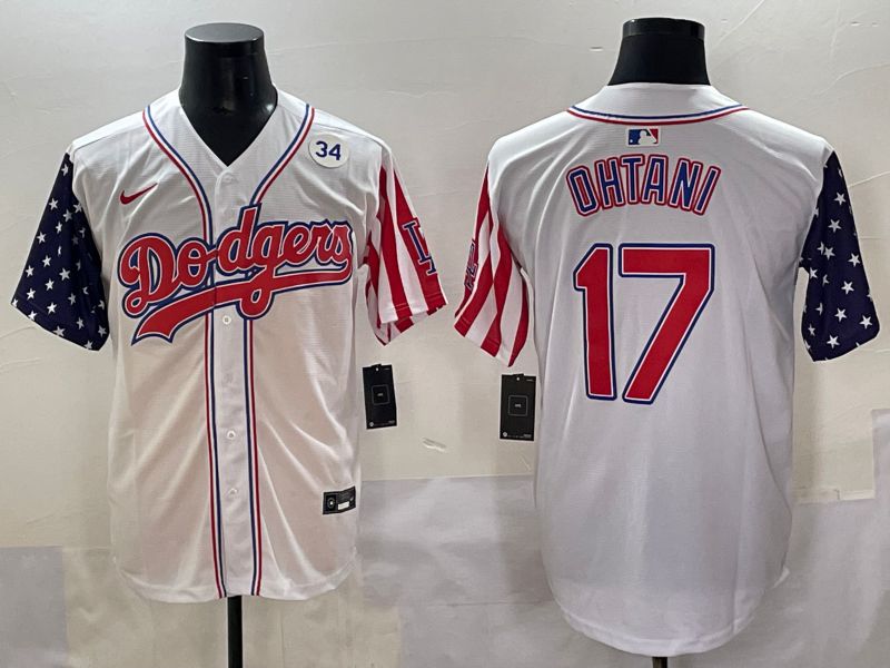 Men 2025 Los Angeles Dodgers #17 Ohtani White a generation of national flags Joint Name Nike MLB Jersey style 7->los angeles dodgers->MLB Jersey